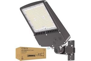 HYPERLITE Parking Lot Light 200W: 30000LM 5000K LED Parking Lot Lights Outdoor with Photocell, Arm & Slip Fitter 2 in 1 Mount LED Pole Light for Parking Lot, Garage, Barn, Roadways, Driveways
