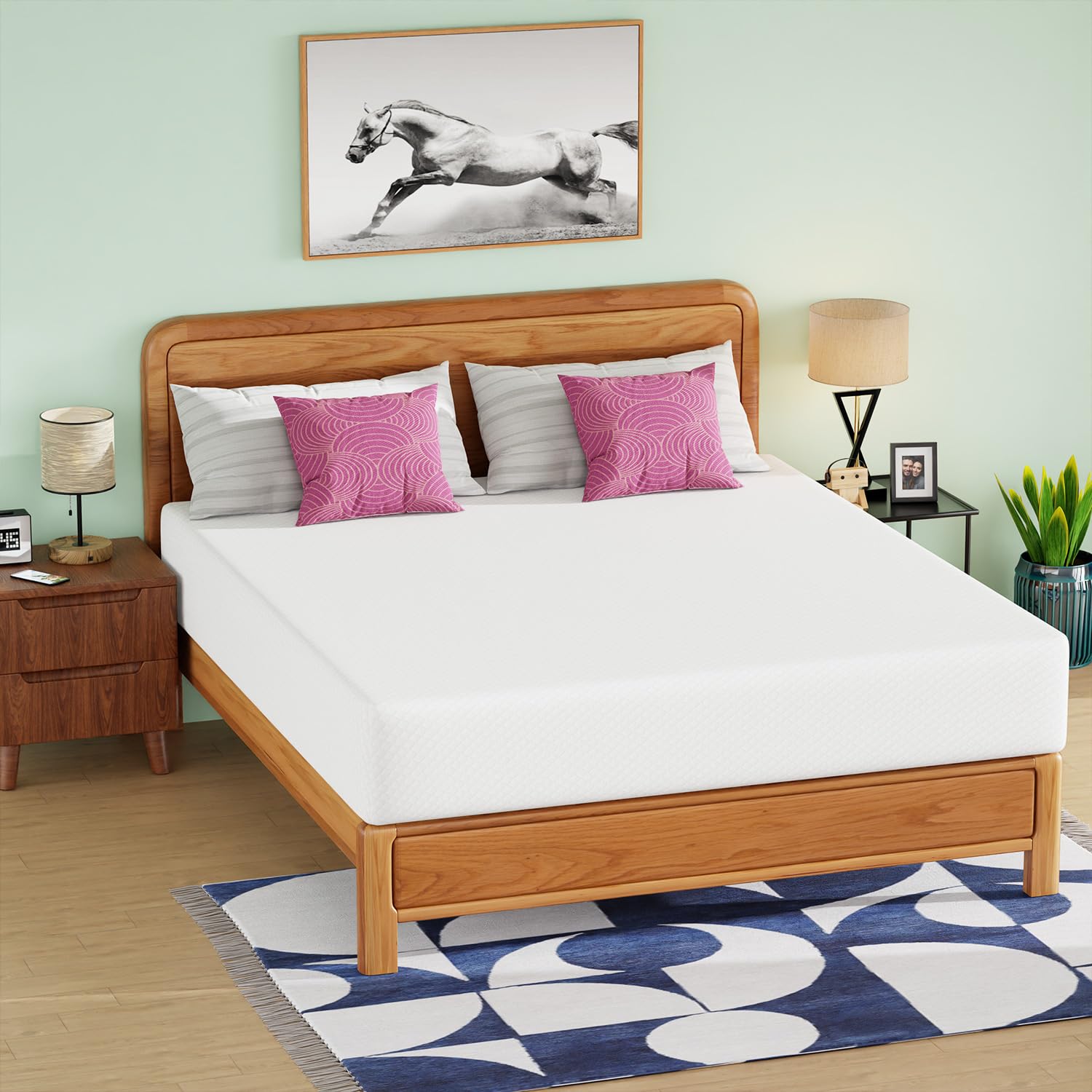 BestMassage Mattress 12 Inch Gel Memory Foam Mattress/California King Mattress/Cooling Gel Infusion/CertiPUR-US Certified/Comfy Support,White（CK） Image