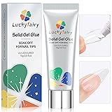 Luckyfairy Soft Gel Nail Tips Glue, 15ml Solid Nail