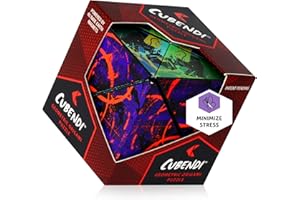 CUBENDI Geometric Origami Puzzle - Infinity Fidget Cube for Adults, Kids & Teens – Mesmerizing & Magnetic Shape Shifting Box w/48 Rare Earth Magnets - by Fun in Motion Toys (Ring)
