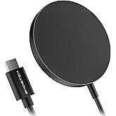 Ghostek NRGpad MagSafe Wireless Charger, 15W Fast Charging Pad for iPhone 16/15/14/13/12 Series & AirPods, Magnetic Charger with USB-C, Premium Design (Black, MagSafe Charger)