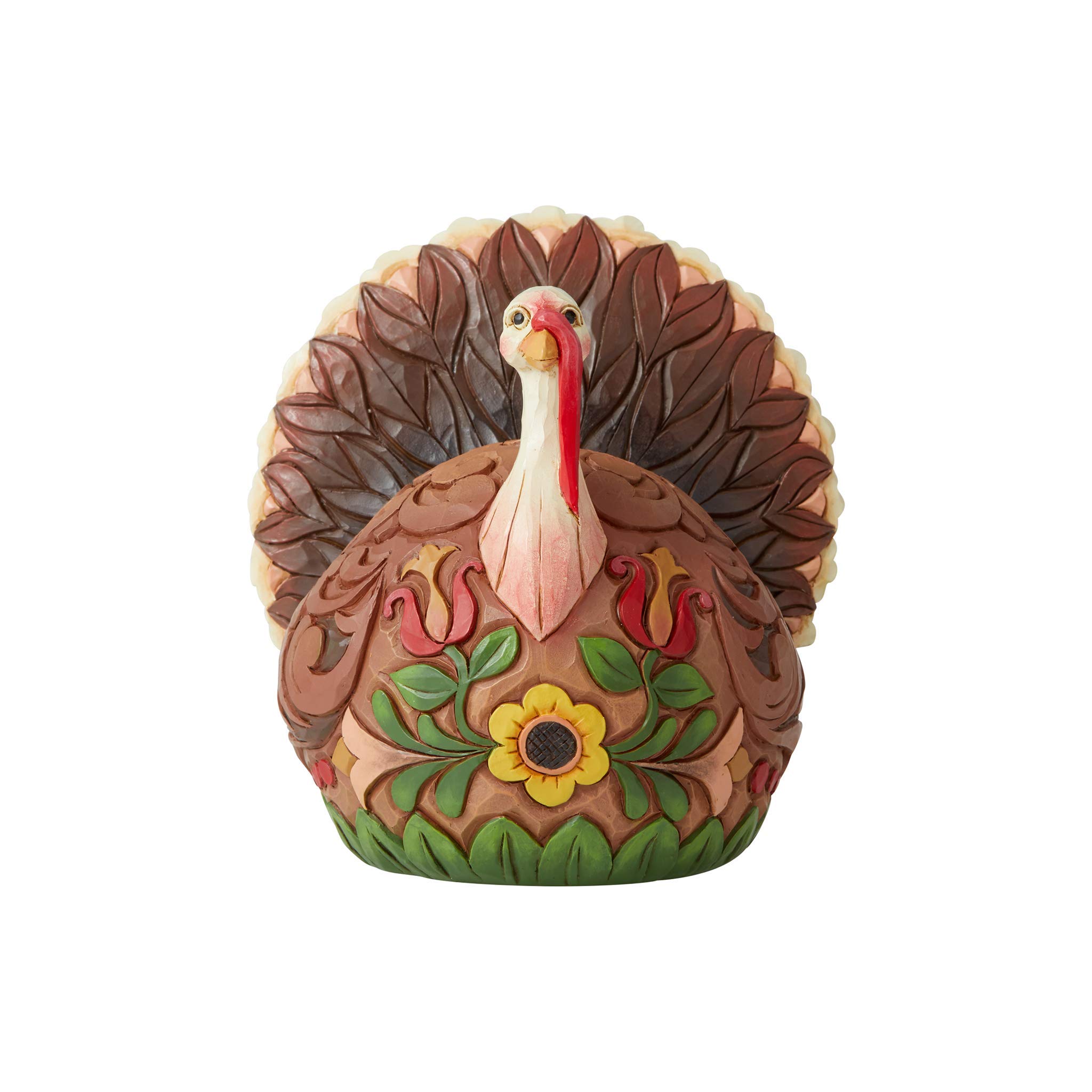 Enesco Jim Shore Heartwood Creek Harvest Turkey Feast Mode Figurine, 6.1 Inch, Multicolor