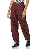 TEREA Women's Anika Vegan Leather Cargo Pant, Dark