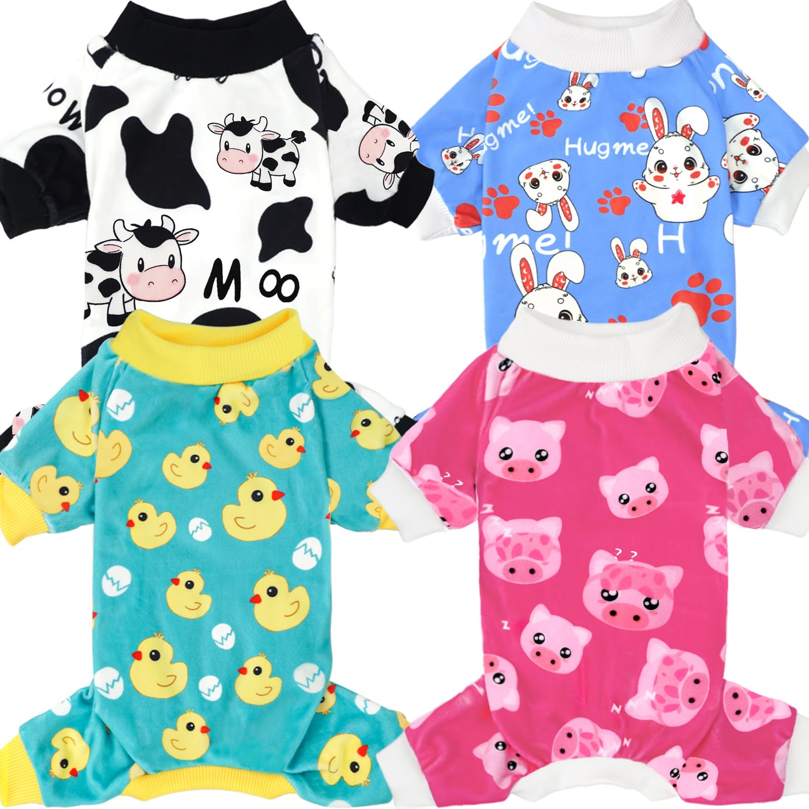Photo 1 of *ONLY 2* DUCK AND BUNNY XPUDAC 2 Piece Dog Pajamas for Small Dogs Pjs Clothes Puppy Onesies Outfits for Doggie Christmas Shirts Sleeper for Pet Cats Jammies-XS