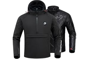 IRON JIA'S Motorcycle Jacket with CE Armor, 3-in-1 Winter Windproof Riding Hoodie, All Season Slim-Fit Jacket for Cold Weather with Removable Liner M