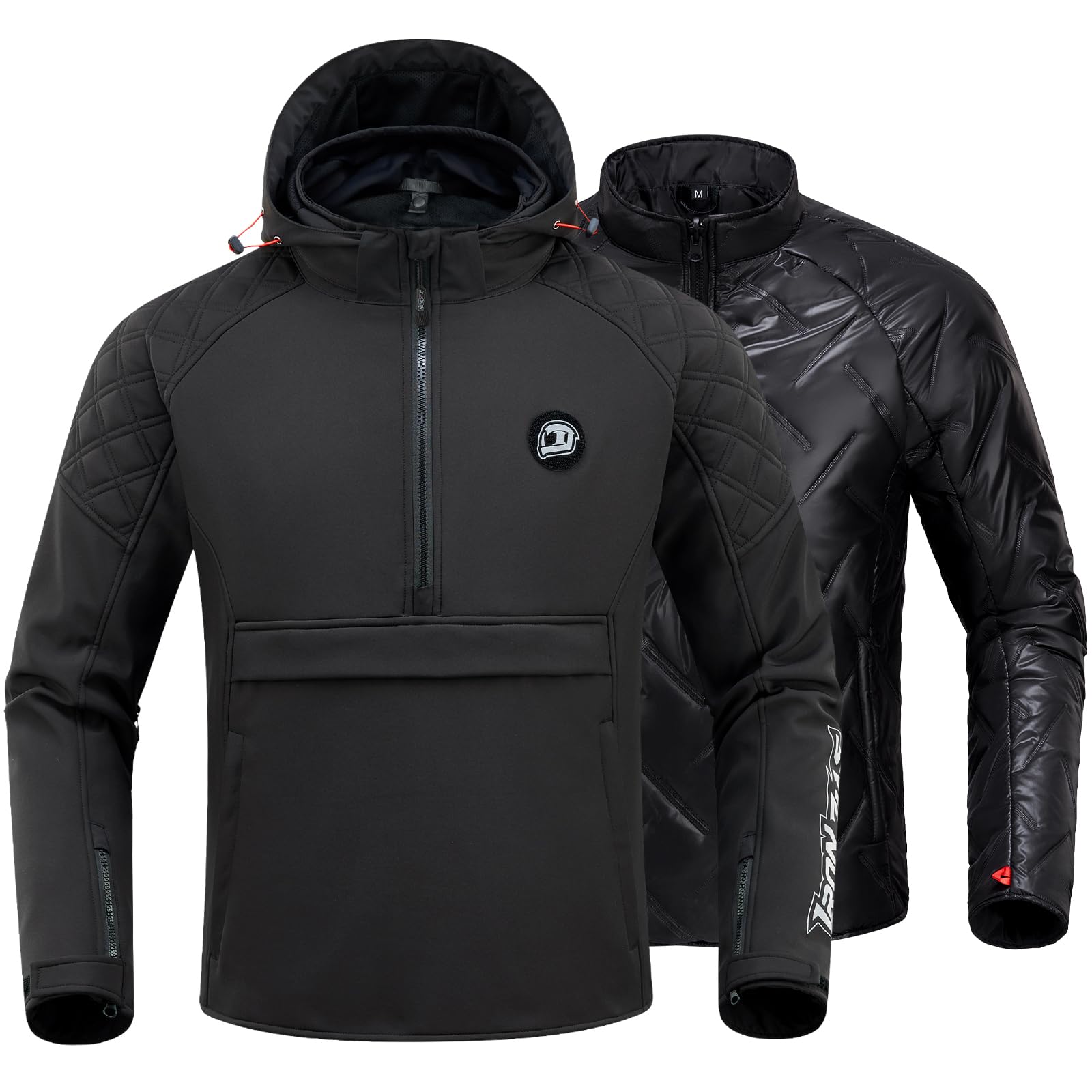 Photo 1 of IRON JIA'S Motorcycle Jacket, CE Certified, 3-in-1 Windproof Riding Hoodie, All Season Jacket with Removable Liner XXL