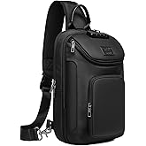 UMydeal Sling Bag for Men, Anti Theft Sling Backpack, Mens Crossbody Bag, Shoulder Chest Bag for Travel, Casual (Black)