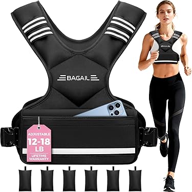 Gilet Lesté Réglable Pour Femme - 6-12 Lbs Avec 6 Poids Néoprène Noir