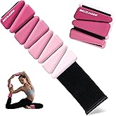 BECOJADDE Ankle Weights for Women Wrist Weights Set of 2 (1 lb/2 lb Each) Adjustable Arm Leg Weight for Womens Men Suitable for Walking Swimming Running Pilates Yoga Gym