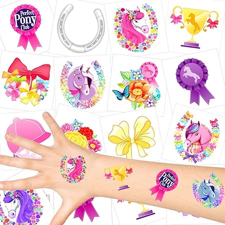 German-Trendseller - Pferde Kinder Tattoos - Set Pferde Party ? Kindergeburtstag ? Mitgebsel ?36 Tattoos