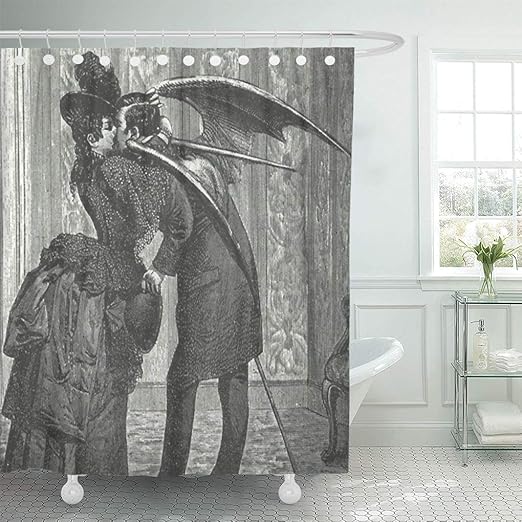 Amazon Com Semtomn Shower Curtain Vintage Kiss Victorian Gothic