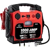Tyrell Chenergy Car Battery Jump Starter with Air Compressor Portable Tire Inflator,260PSI 1000Amp Battery Booster Jumper Box(Up to 5L Gas or 5L Diesel) Power Station 12V DC Outlet USB Port,LED Light