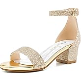 LAURMOSA Girls High Heels Sandal for Girls Open Toe Ankle Buckle Strap Dress Shoes for Little Big Kids in Wedding Party Block Chunky Pump Sandals