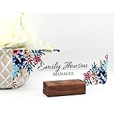 ARTSWAVE Custom Desk Name Plate - Personalized Office Desk Accessories - Professional Acrylic Sign Holder 8x3 - Ideal Desk Decor, Wedding Gifts - Office & Workspace Organizers for Women & Men