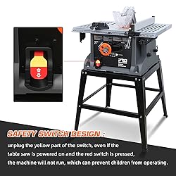 Table Saw 10 inch, Prostormer 15A Multifunctional