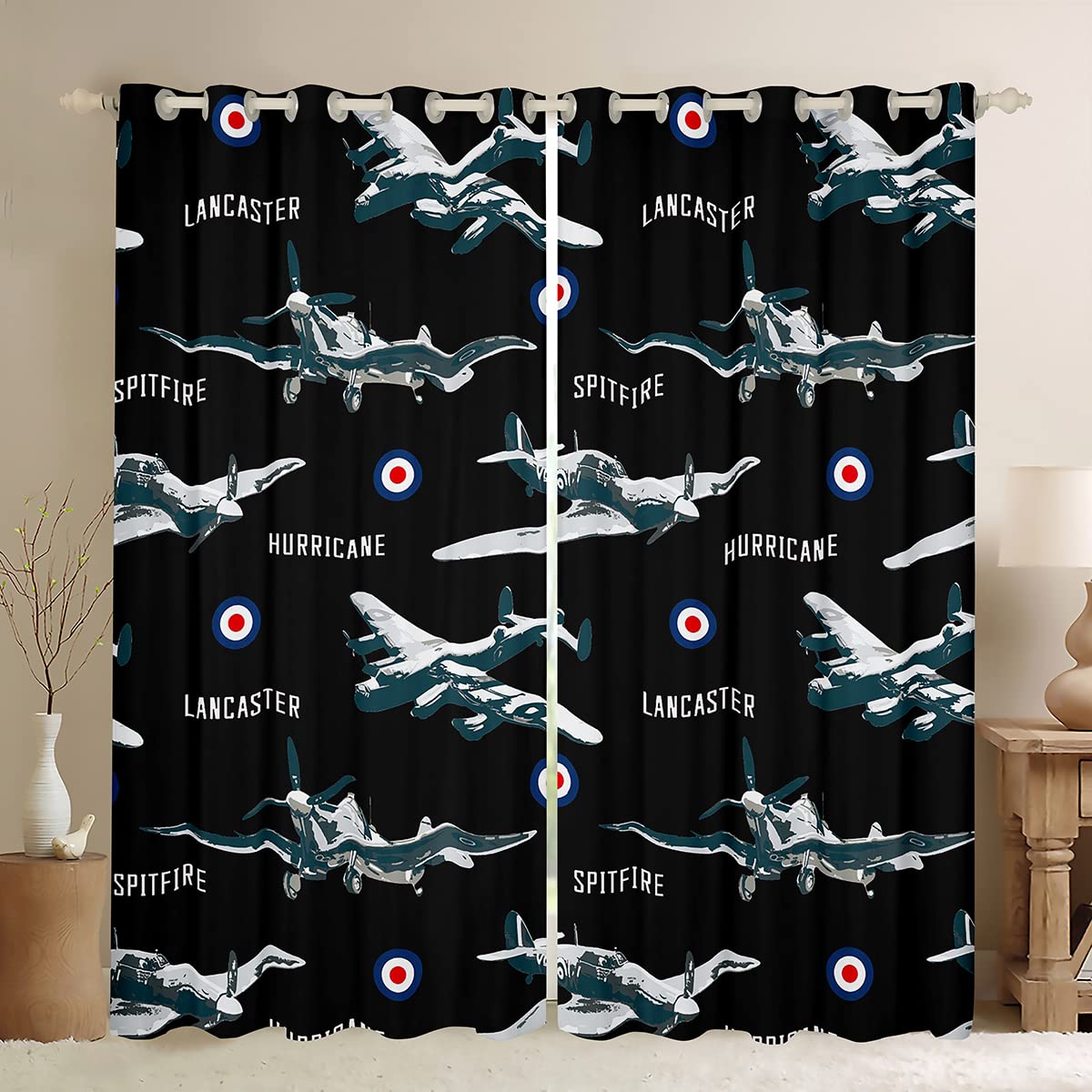 Plane Theme Curtain for Kids Boys Girls Aircraft Runway Printed Decoration Modern Curtain Microfiber Cool Aviation Pattern Curtains W52*L63 — image 1