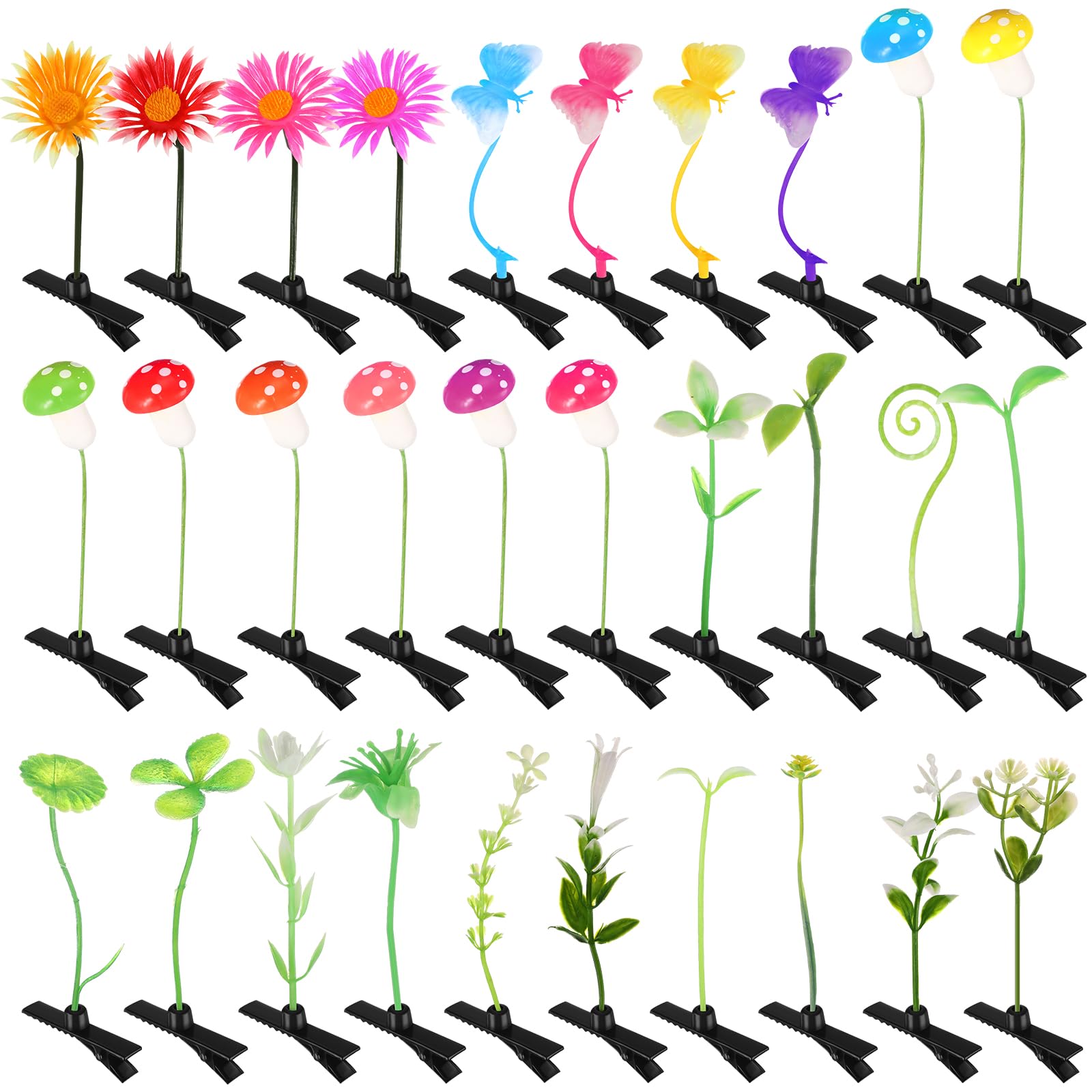 Photo 1 of Luinabio 30 Pcs Bean Sprout Hair Clips Rave Mixed Style Plant Hairpins Hair Accessories for Party Irish(Sweet)