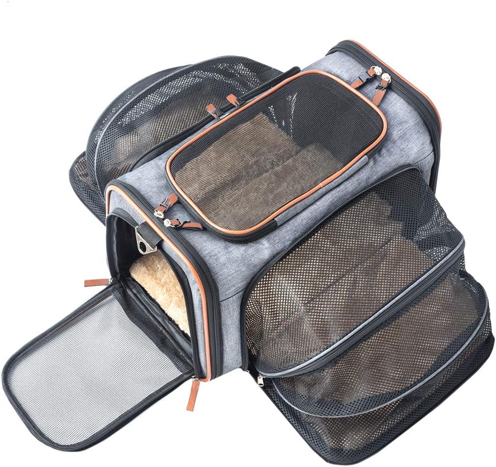 Petpeppy The Original Airline Approved Expandable Pet Carrier by Pet Peppy- Two Side Expansion, Designed for Cats, Dogs, Kittens, Puppies - Extra Spacious Soft Sided Carrier! (Black) : Pet Supplies