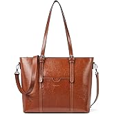 BOSTANTEN Leather Laptop Bag Work Tote for Women Shoulder Handbag Briefcase 15.6 inch Satchel Computer Bag