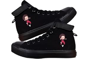 DHSPKN Kpop Jungkook Shoes Jimin High Top Sneakers Cartoon Image J-Hope Rap Monster Jin SUGA V Signature Canvas Shoes