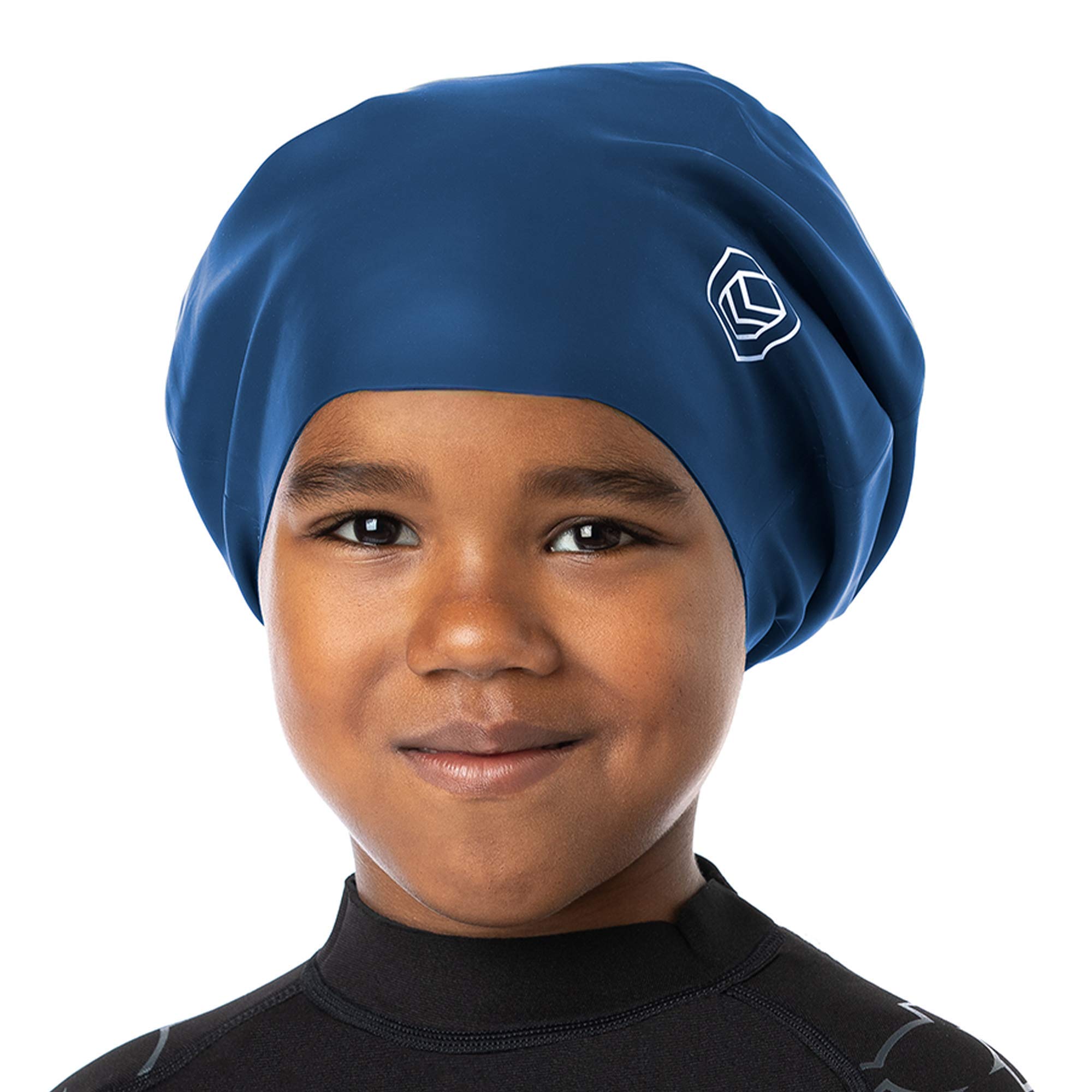 SOUL CAP - Kids Swim Cap – Large Swimming Cap for Children with Long Hair, Braids, Dreadlocks, Weaves, Extensions, Curls & Afros – Silicone