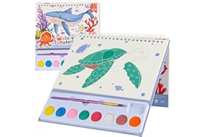 LIYIQ Watercolor Coloring Books for Kids Watercolor Paint Book water color paint sets for kids coloring books for kids ages 4-8 Water Colors Paint Kids Pocket Hand Book Stocking Goodie Bag (Color 1)
