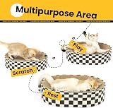 Conlun Cat Scratching Board 2 in 1 Oval Cardboard Lounge Bed Medium view 2