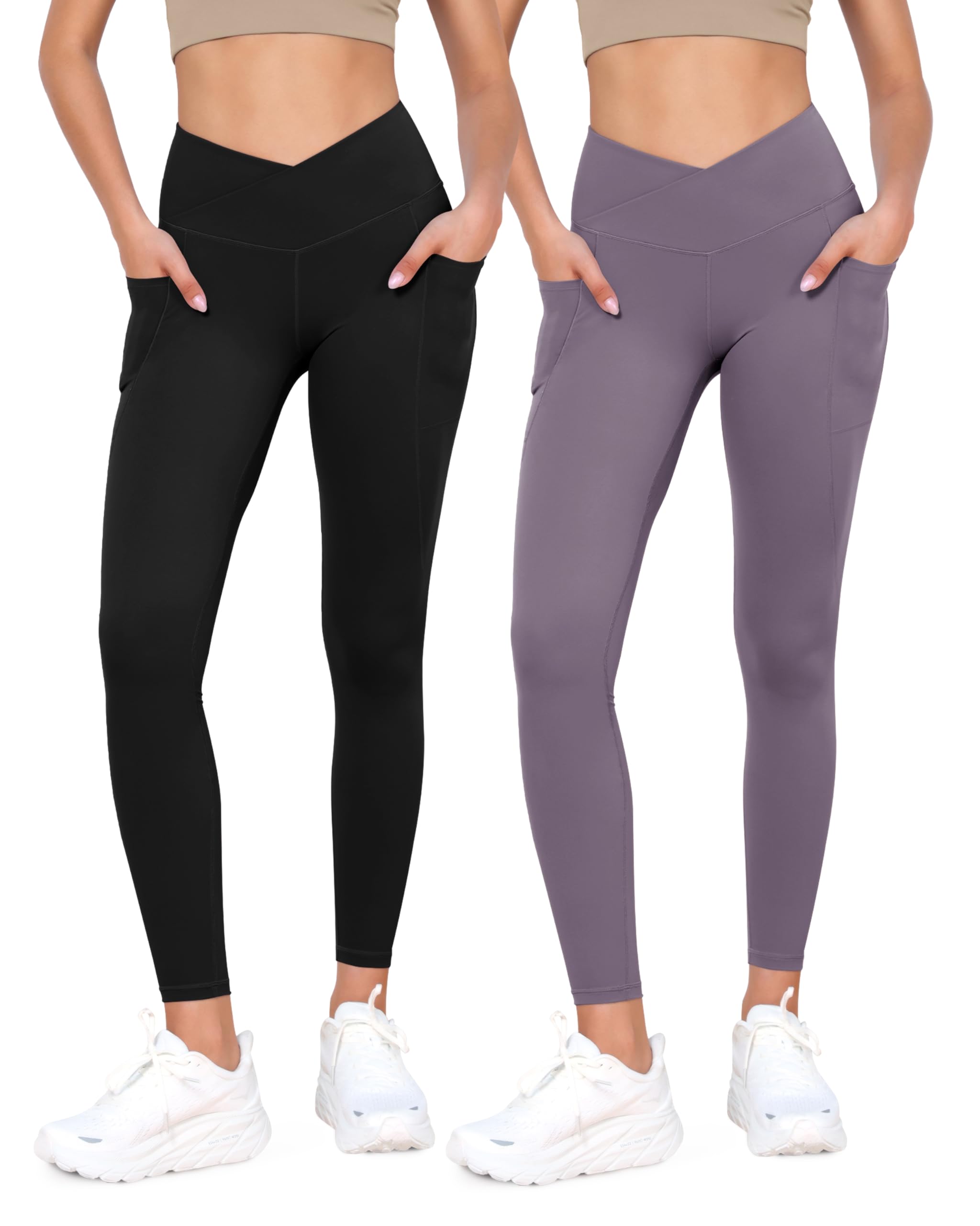 ODODOS ODCLOUD 2 Pack Cross Waist Leggings with