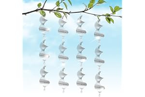 ROCKFEELTEE Reflective Bird Deterrents for Outside – Bird Repellent Devices Outdoor – 3D Wind Spinners Outdoor Garden Decor –4 Set Bird Repellent to Keep Woodpecker & Pigeons Away from Window Roof (Style 1)