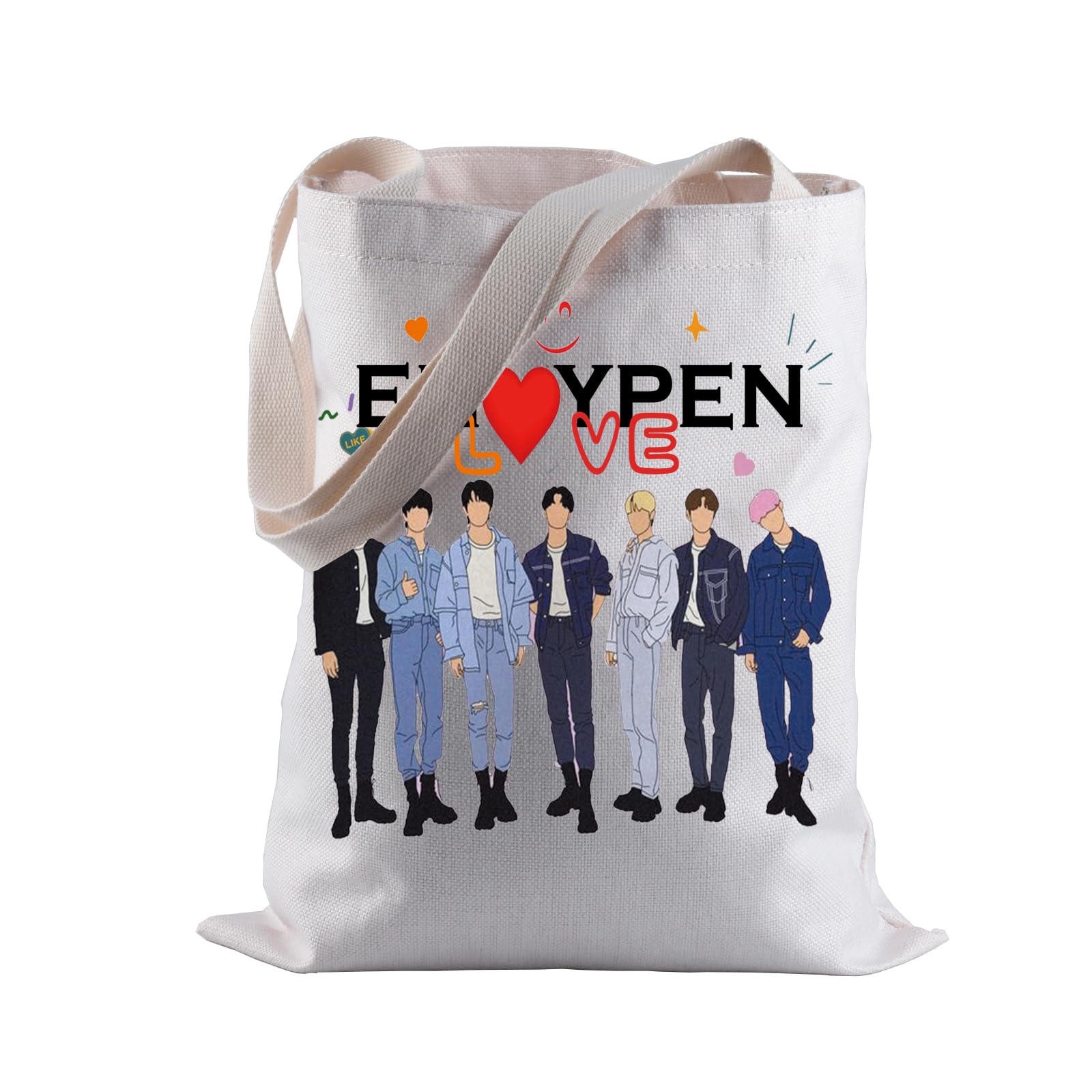 K-POP Music Travel Shopping Bag Kpop Song Lover Reuseble Bag South Korea Star Team Fans Gift (EN LOVE)