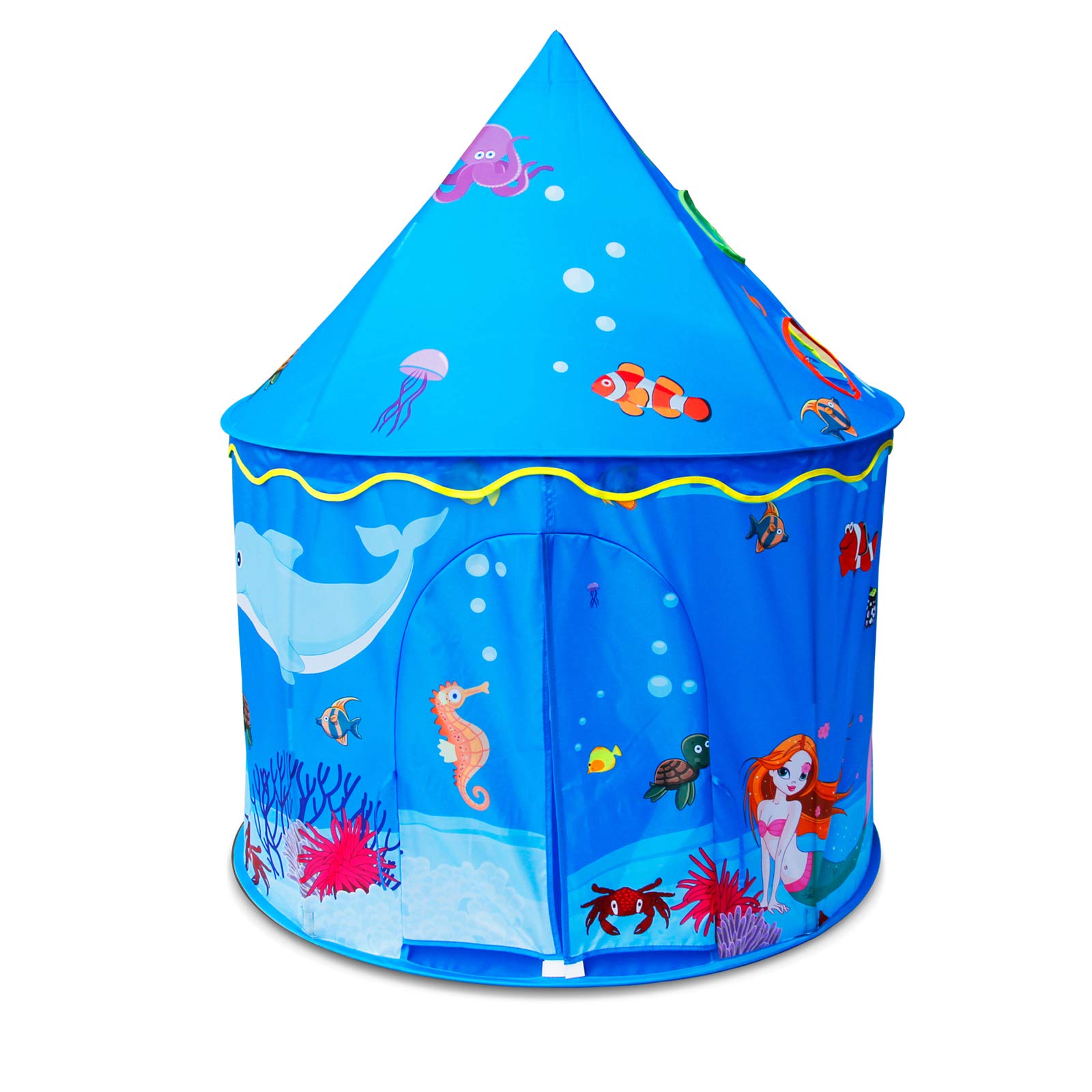 Play Tent for Kids Mermaid Castle Playhouse for Boys Girls Sea World Pattern Children Tent As Gift