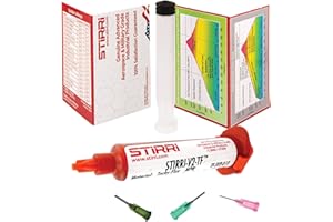 STIRRI-V2-TF no-clean MT soldering tacky paste flux (ROL0) - 10g syringe kit – for hand-soldering electronics - mid-range tacky paste flux with pine scent for Hot Air SMD assemblies
