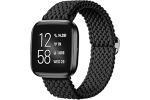 Maledan Compatible Fitbit Versa Bands, Braided Stretchy Bracelet Replacement Wrist Bands for Versa 2/Lite/SE/Strap Accessories