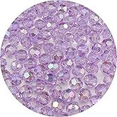Pinhoollgo 1000pcs 6mm Round Acrylic Faceted Beads AB Colors Glossy Spacer Beads with Hole for DIY Bracelet Necklace Jewelry Making Supplies Handmade Craft (Light Purple AB)