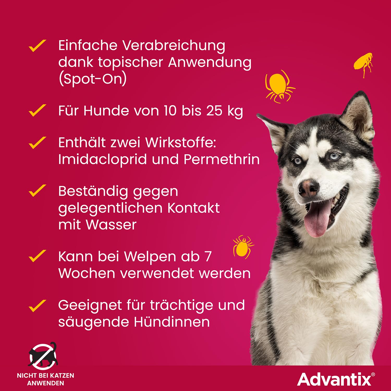 Advantix Spot-on für Hunde 10-25 kg gegen Zecken, Flöhe, Mücken, 4 Pipetten 4