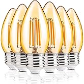 ALAMPEVER 6 Pack Chandelier Light Bulbs 40W Equivalent, 330LM E26 Edison Bulb, Dimmable LED Light Bulb, 2200K Warm White, B11 Type, 4W, Ideal for Living Room, Bedroom, Dining Room