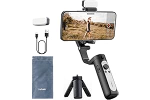 HoHem Smartphone Gimbal iSteady XE Kit 3-Axis Cell Phone Stabilizer for iPhone 14 13 Pro Max & Android,Include Fill Light,One