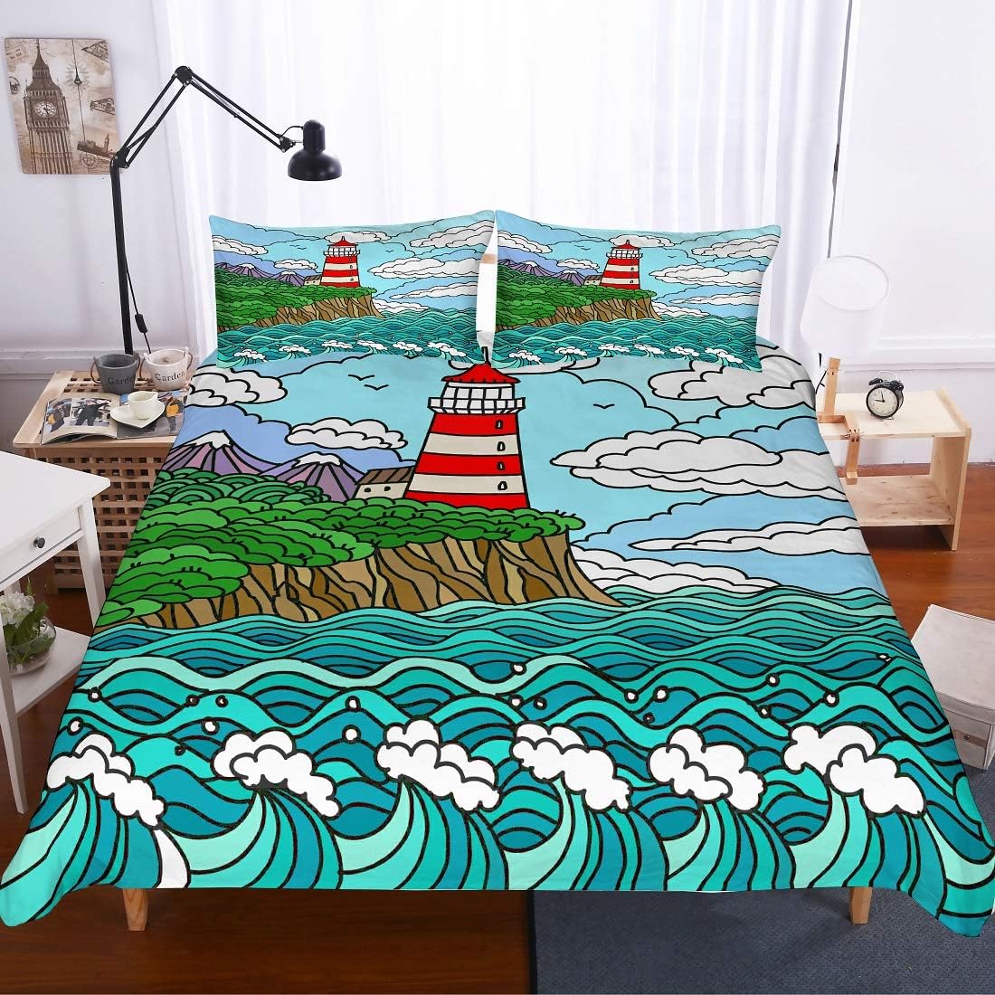 Best 3D Bedding Set With Comforter Queen Lighthouse The Best Home