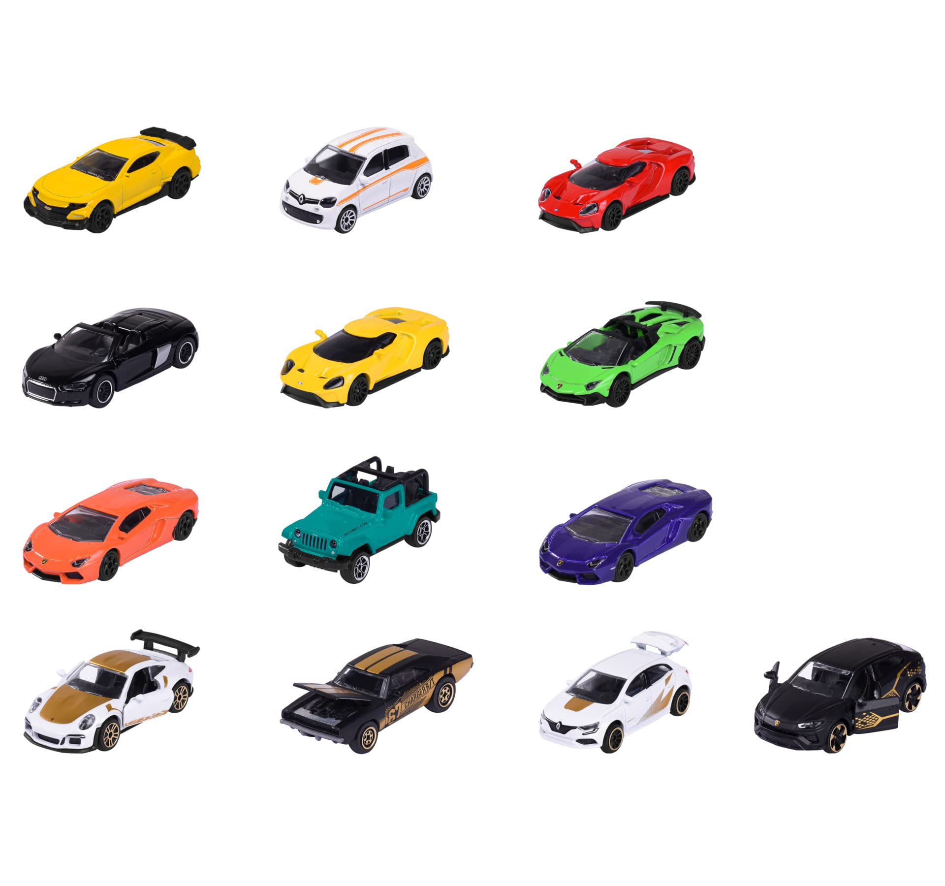 Majorette - 13-Piece Set (9+4 Exclusive) - Metal Miniature Cars - Scale 1:64 - Set of 13 Vehicles - 212054032