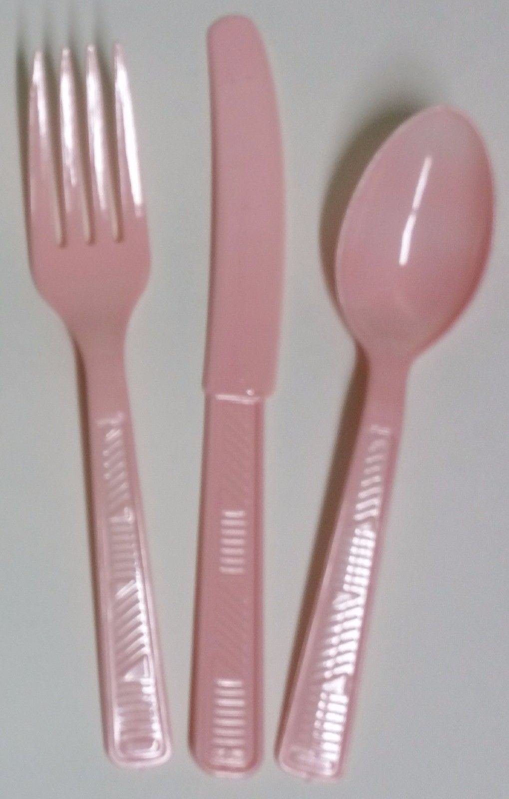 Pink Plastic Forks - 48 Count Disposable Cutlery For Parties & Events