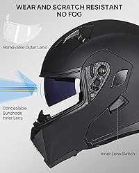 ILM Motorcycle Dual Visor Modular Flip up Full Face