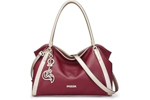 FOXLOVER Leather Tote Handbags for Women, Ladies Large Top-handle Purse Shoulder Bags