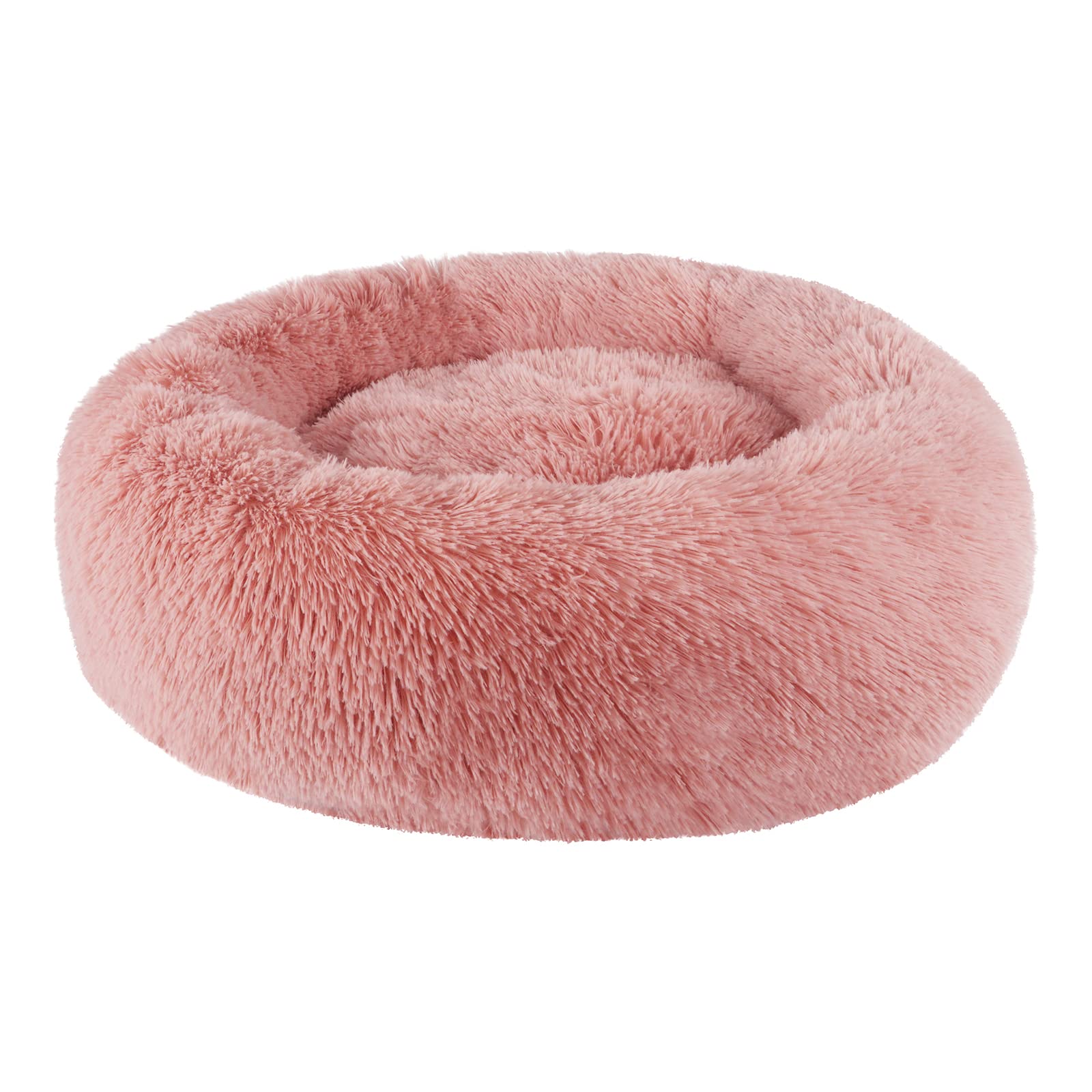 BVAGSS Anxiety Dog Bed, Round Plush Donut Dog Bed Cat Bed Marshmallow Fluffy Cuddler Washable Calming Puppy Bed for Medium/Large Dogs XH034 (Diameter:80 cm, Bean Paste)