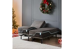 Dyonery Split King Adjustable Bed Frame with 14 inch Cooling Copper Memory Foam Mattress, Wireless Remote & Head and Foot Incline, CertiPUR-US Certified & Fiberglass Free, Zero Gravity, 80" × 76"