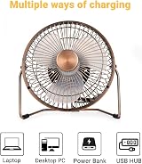EasyAcc 8 Inch USB Desk Fan 2 Speed Silent Air Circulator 360° Rotation view 5