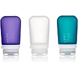 humangear Gotoob+ Refillable Silicone Travel Size Bottles with Locking Cap, 3pk Set