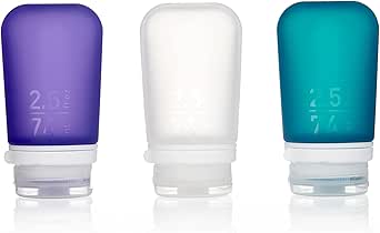 humangear Gotoob+ Refillable Silicone Travel Size Bottles with Locking Cap, 3pk Set