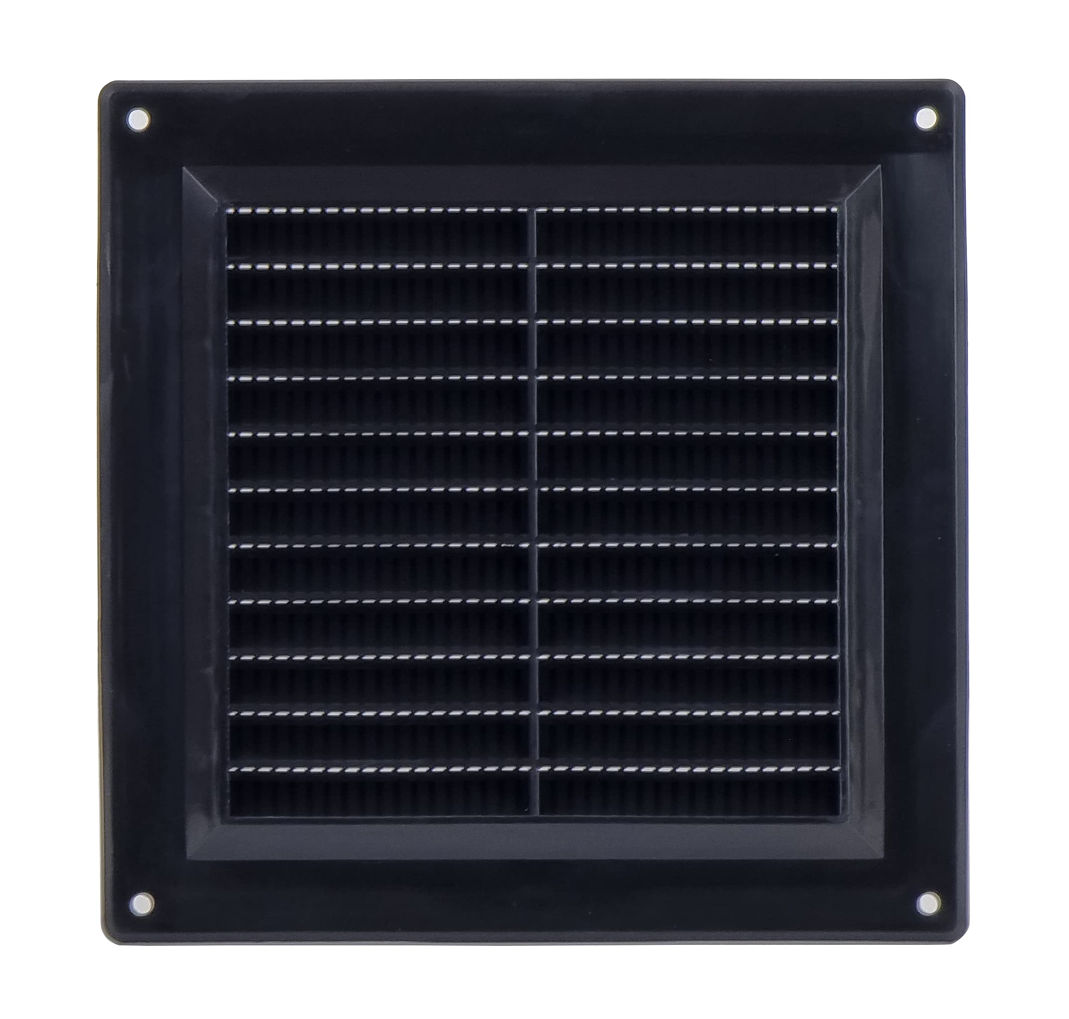 Steinberg14 Black 150x150mm Air Vent Cover with Insect Mesh - 6x6 inch Ventilation Grilles for Walls and Ceilings - Internal Covers - Air Vents for interior walls - Plastic Ventilation Grille