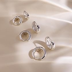 Inerney 925 Sterling Silver Hoop Earrings Set for