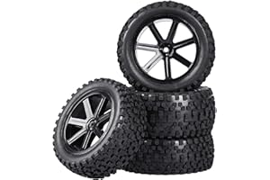 Aimrock 12mm Hex 2.2'' Pre-Glued RC Buggy Wheels and Tires, Out Dia. 3.5'' for 1/10 1/12 1/14 1/16 Off-Road RC Buggy Truck, Set of 4